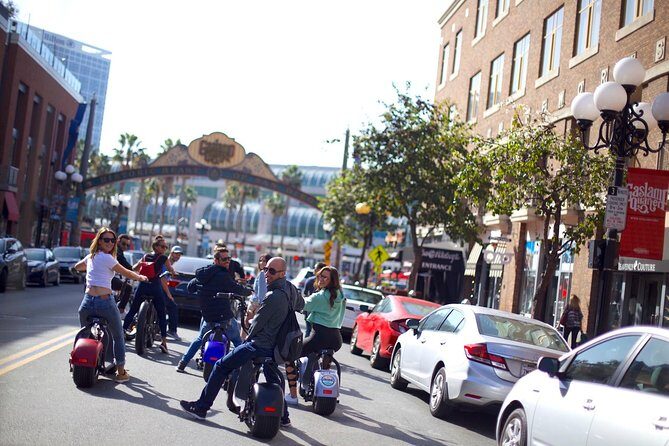 1Hr GPS Self Guided Scooter Tour: Harbor/Gaslamp Quarter - The Ferry Segment and the Unconditional Surrender Statue Moment