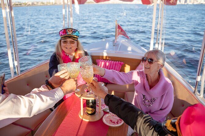 2-Hour Private Pink Bachelorette Boat Cruise in San Diego Bay - The captain makes it, and that’s not a small thing