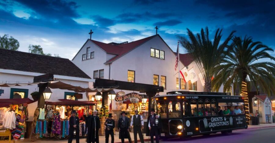 San Diego: Ghosts & Gravestones Trolley Tour - Entering Old Town’s spooky chapter from the Old Town Market