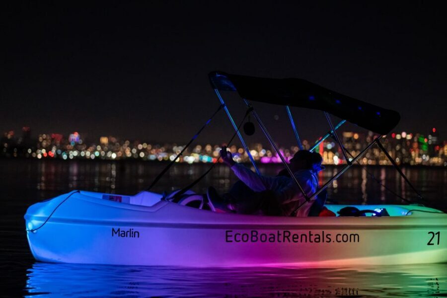 San Diego: Night Date Glow Pedal Boat with Downtown Views - What a Glow Pedal Boat Feels Like on San Diego Bay