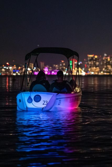 San Diego: Night Date Glow Pedal Boat with Downtown Views - Music, Speakers, and Comfort Upgrades That Actually Help
